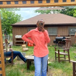 Women’s Pink/Salmon Chico Cotton Button Down Top